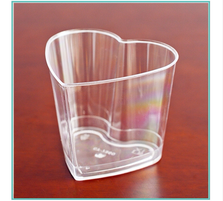 Сердце одна чашка -время Жесткий пластик сердце мусс чашка пудинг чашка десерт чашка лами Советский кубок пластик прозрачный 25 