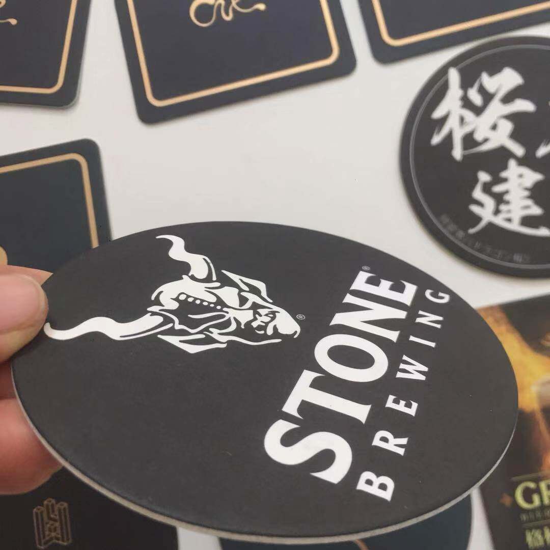 Hot stamping cup pad custom Hot silver absorbent paper cup pad custom manufacturers paper coaster custom