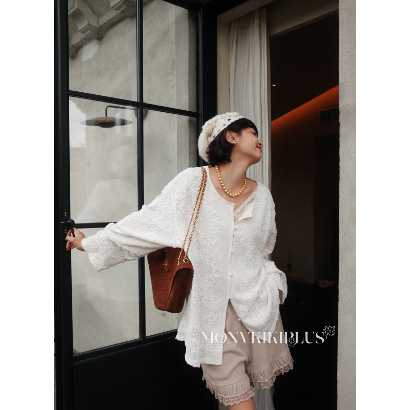 Witch Monvkiki "Little Blessings" Plus Size Lace Embroidery Beaded Button Cardigan Top # X076 Witch Monvkiki "Little Blessings" Plus Size Lace Embroidery Beaded Button Cardigan Top # X076
