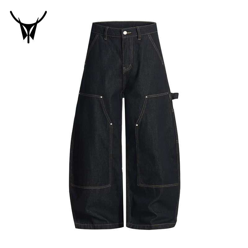American Vibe Style Pants for Men and Women, 2025 Summer Loose Straight-Leg Pants, Trendy Denim Scimitar Jeans