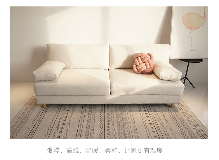 Phong cách Bắc Âu đơn giản căn hộ nhỏ căn hộ vải đôi sofa vải ba người in không có tay vịn thẻ ghế sofa - Ghế sô pha sofa góc giá rẻ