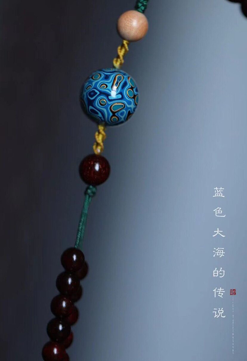 сандаловое дерево 正宗多圈印度小叶紫檀手串6mm嫣蓝108颗文玩念珠佛珠手錬女紫檀木