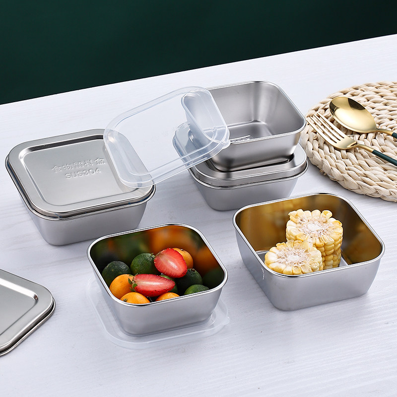 Food grade 304 stainless steel food sample box canteen food sample special box with lid square preservation box
