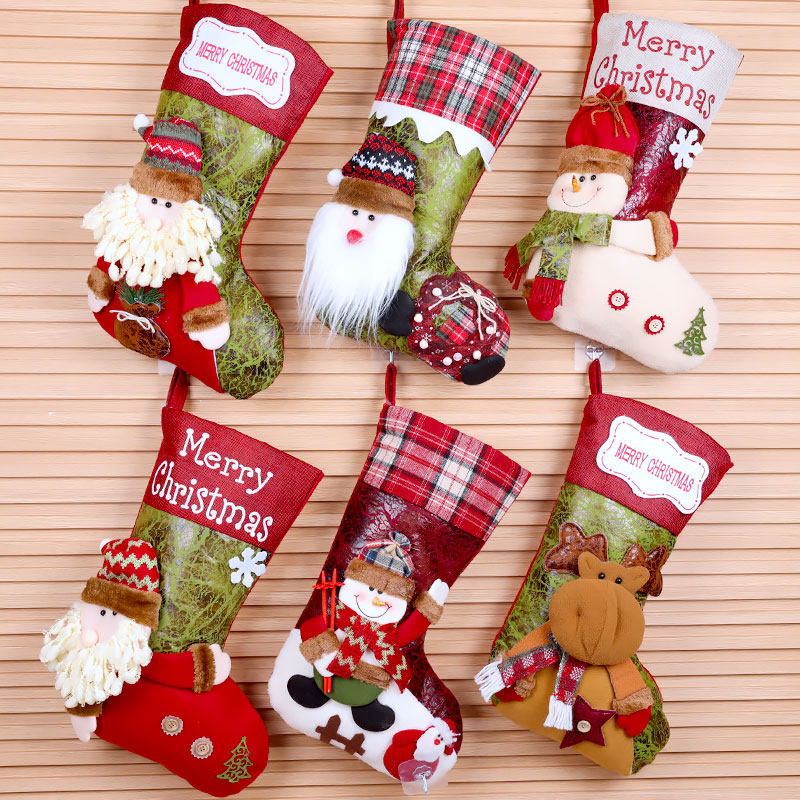 Christmas Socks Gift Bags Seniors Socks Decoration Socks Candy Bags Christmas Gifts Children Candy Bags Gift Bags