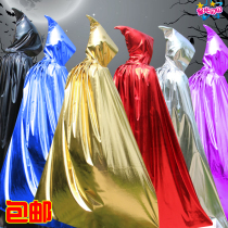 Halloween cloak Masquerade ball Devil Death performance costume Evil gold red black silver bright cloth cloak