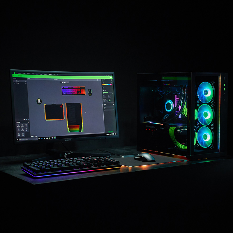 Razer Thundersnake And Bauhaus O11 Magic Rgb Game Desk Tower