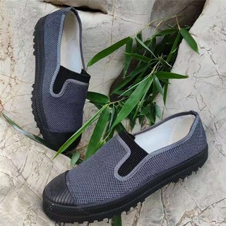 山东鲁泰2024加厚麻布休闲鞋低帮透气布鞋防滑耐磨厚底干活工作鞋