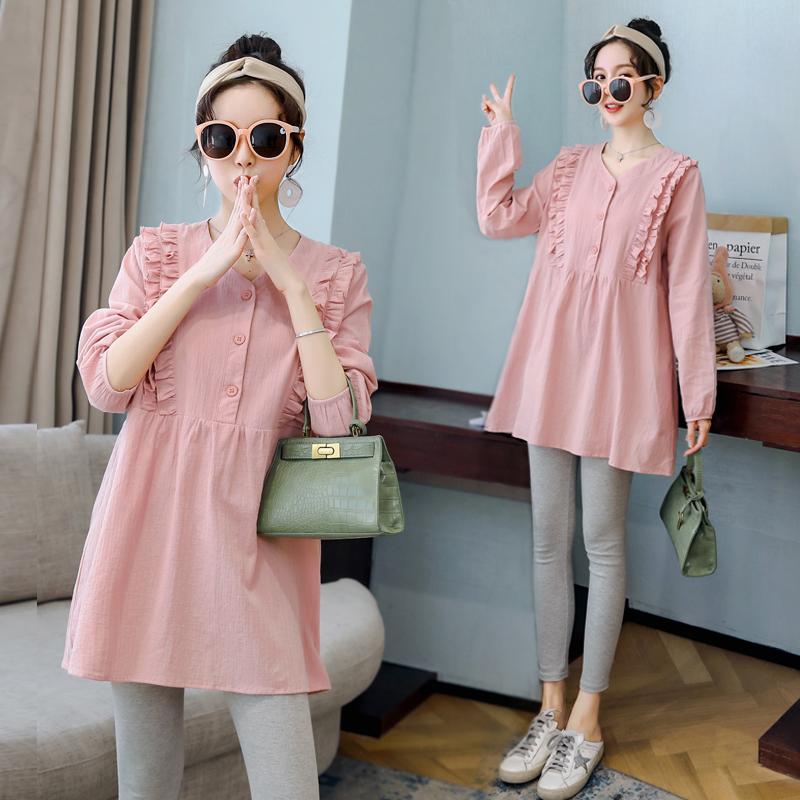 2025 New Maternity Spring Outfit Set, Fashionable T-Shirt, Stylish Spring Wear for Pregnant Mothers, High-End Pregnancy Fashion
