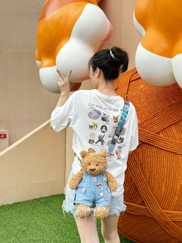 Barcelona Bear Clothing Trendy Workwear Overalls Can Be Pinned with Brooches, Can Be Hung with Accessories, Can Be Worn Cross-Body When Going Out