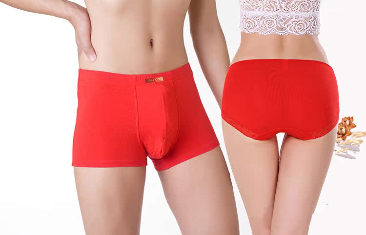 2 được trang bị ren nam sexy và vài phụ nữ đã lập gia đình cô dâu đồ lót natal đồ lót màu đỏ lớn bông modal quần lót cho cặp đôi