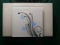 Touch switch remote control switch Orchid pattern white three-on blue backlight 3-on white