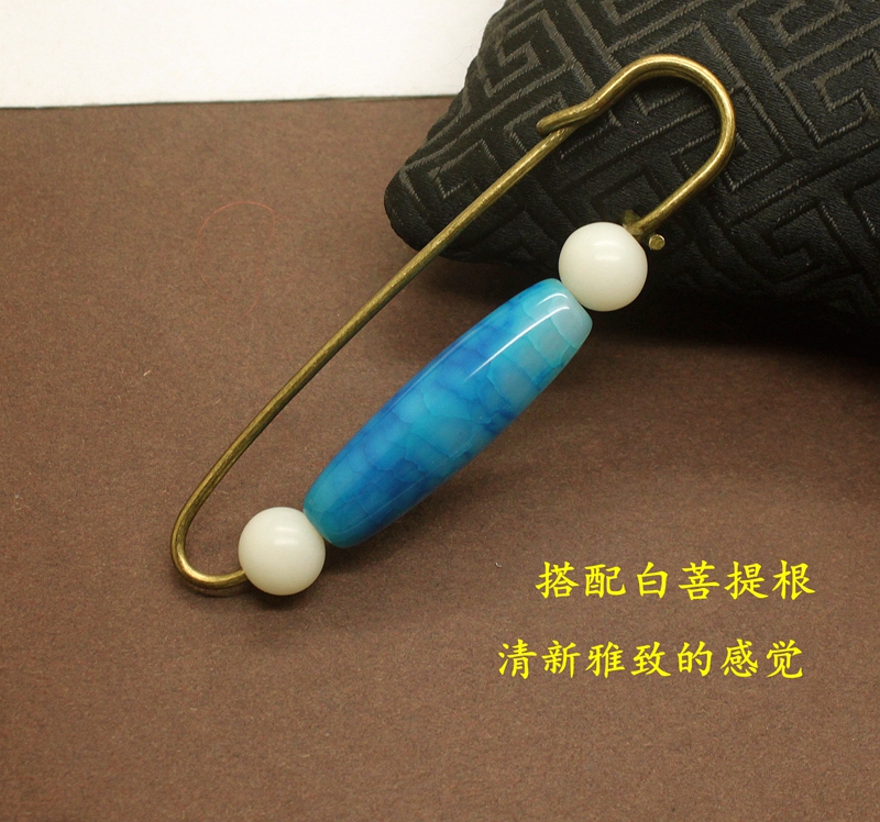 Trâm cài mã não lớn mã não lớn áo len pin đơn giản tính khí sáng tạo trăm phụ kiện phù hợp quần áo cố định cài áo cao cấp