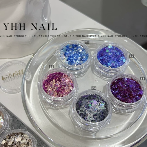 Многоцветные качественные блестки для ногтей для маникюра, 40 оттенок