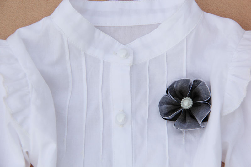 Cotton 2018 xuân hè mới nguyên bản hoang dã gái lớn trai trắng tay dài tay áo sơ mi họa tiết hoa quần áo trẻ em thu đông 