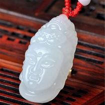 Avalokitesvara Pendant Hotan Afghanistan Jade Buddha Head Guanyin Jade Pendant Mutton Fat White Jade Jade Pendant Mutton Fat Grade White Ceremony