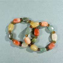 Xinjiang natural gold silk jade multi-treasure accompanying bracelet colorful treasure in the year of birth high quality and low price New Years small gift stone