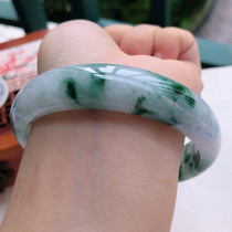 Myanmar jade bracelet in the year of birth ice waxy floating flower jade bracelet jade bracelet for women jewelry jade jade bracelet
