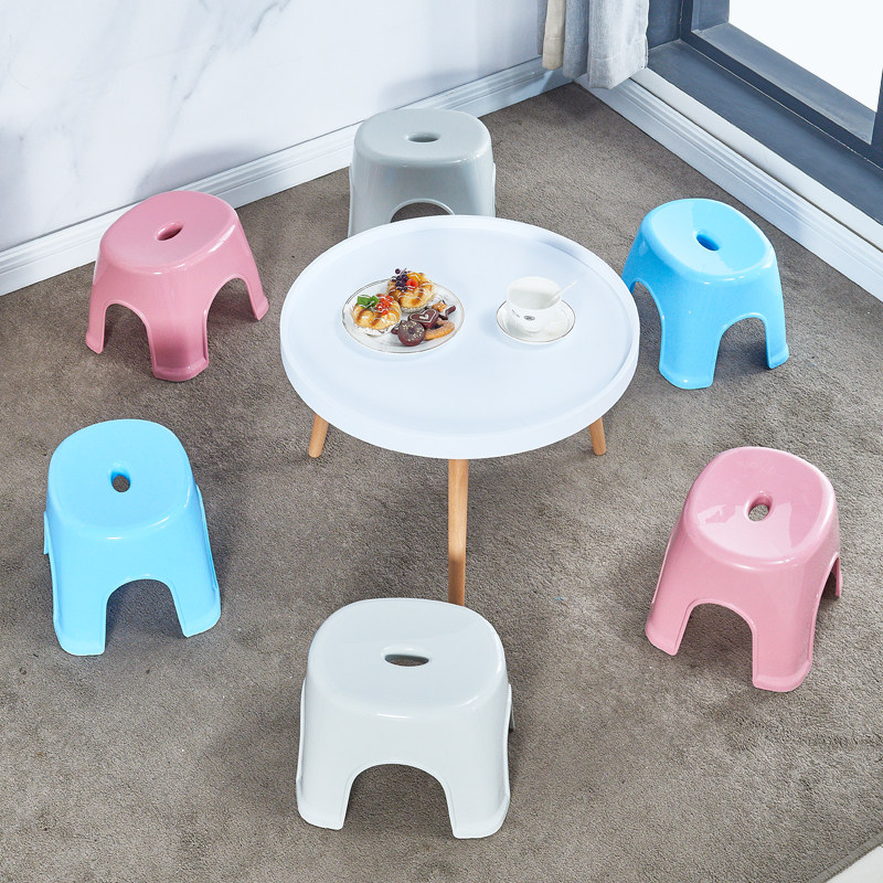 Thickened children's stool plastic small bench learning stool cartoon backrest sofa stool dining stool home non-slip
