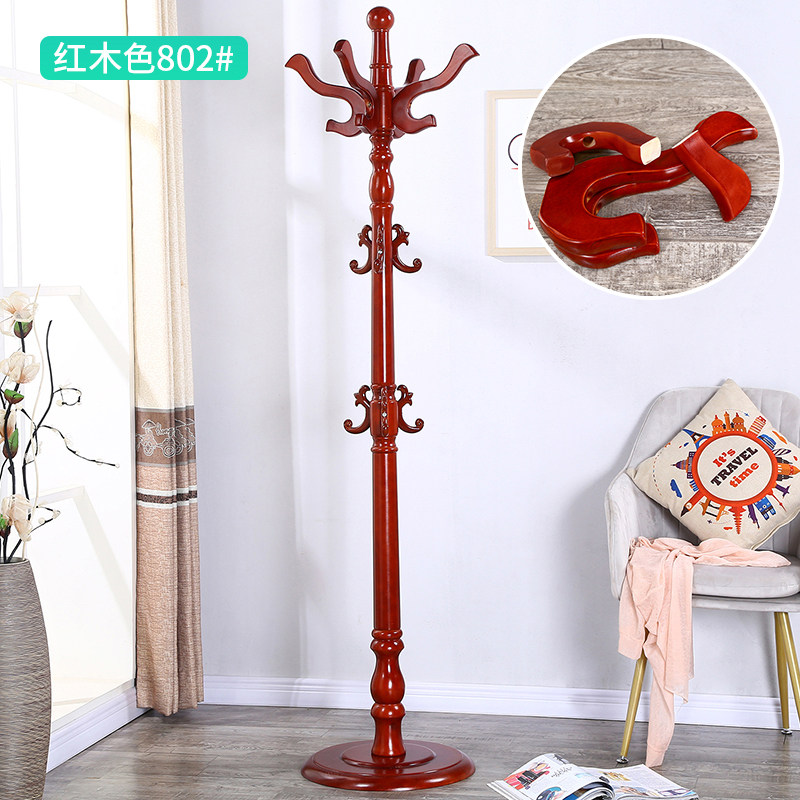 Solid wood clothes hat rack door hall floor hanger hanging clothes hanger son National clothes rack upright Hyun
