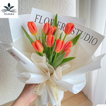 ins wind minimalist nets red paper floral paper flowers paper flowers wrapping paper materials English kraft paper DIY gift paper