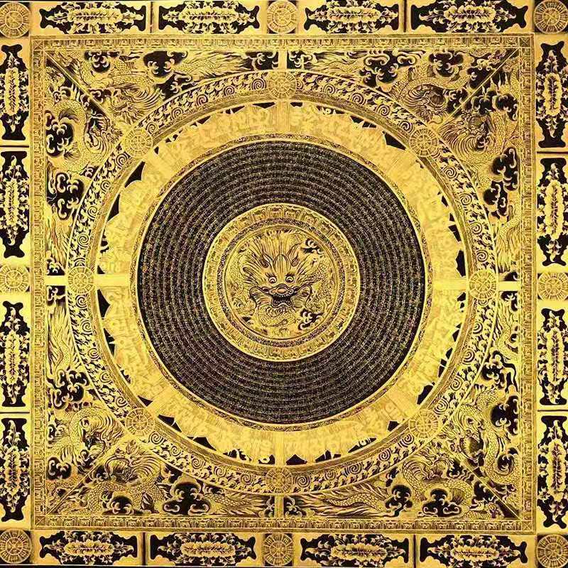 Nepal Naga King works Kowloon supreme six-character mantra auspicious eight treasure mandala pure hand-painted thangka hanging painting