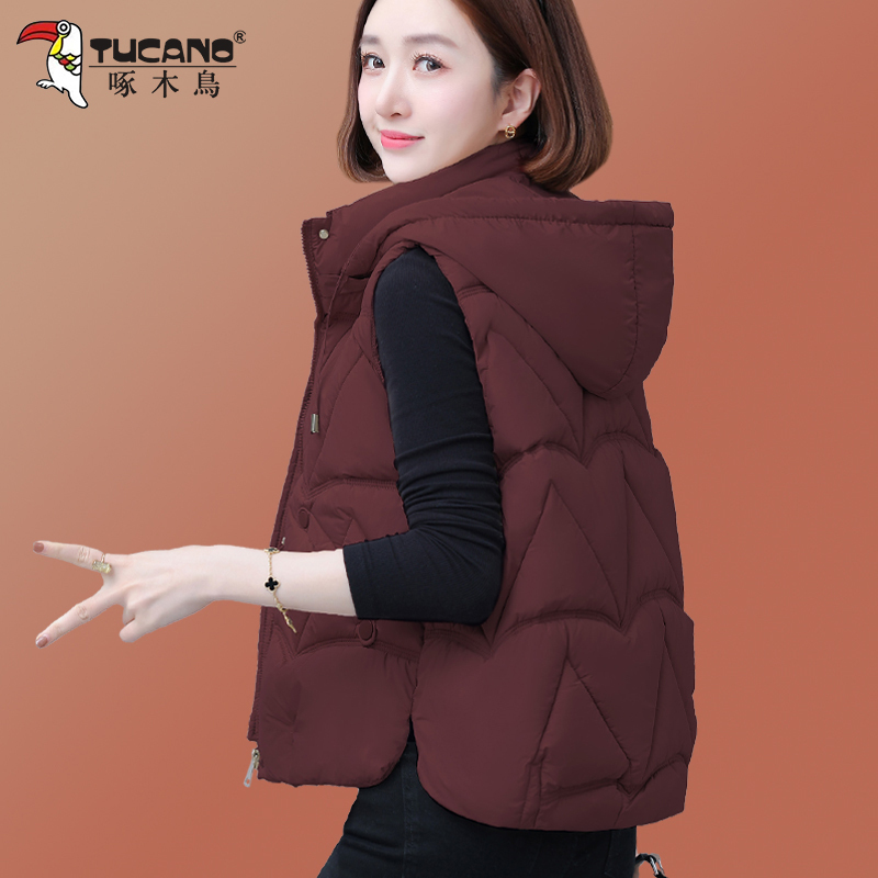 Woodpecker Women's down Cotton Vest for Autumn and Winter 2025 New Style, Stylish and Warm Outerwear for Moms Woodpecker Women's down Cotton Vest for Autumn and Winter 2025 New Style, Stylish and Warm Outerwear for Moms