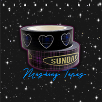 BlankLabel original weekly plan purple grid blue grid number and paper tape hand book material