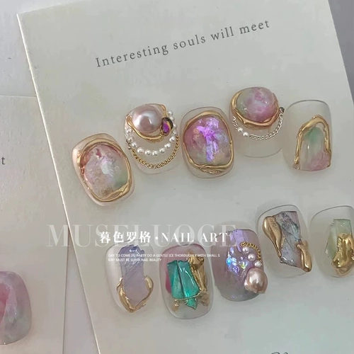 暮色罗格 Цепь, брендовое украшение для ногтей, металлическая японская цепочка, популярно в интернете