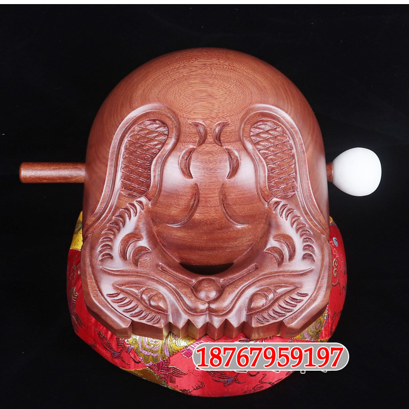 Purple Sandalwood Wooden Fishers Sound Quality Taiwan Crafts Old Wood Fish Solid Wood Hand Engraving Matching Mat Gavel Set-Taobao