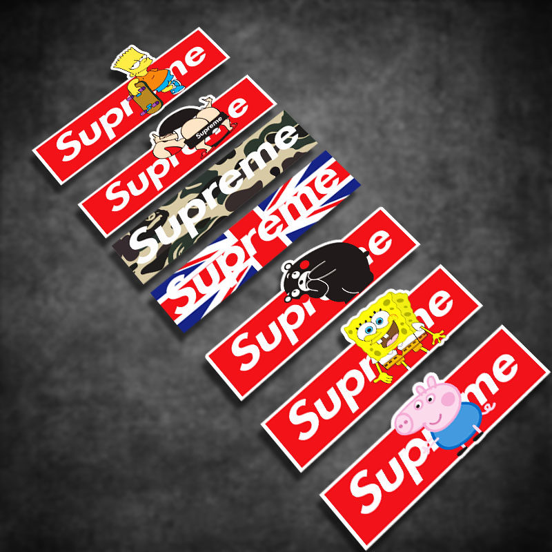 Tide brand logo sticker Personality car body sticker flower luggage decoration Locomotive reflective car sticker waterproof