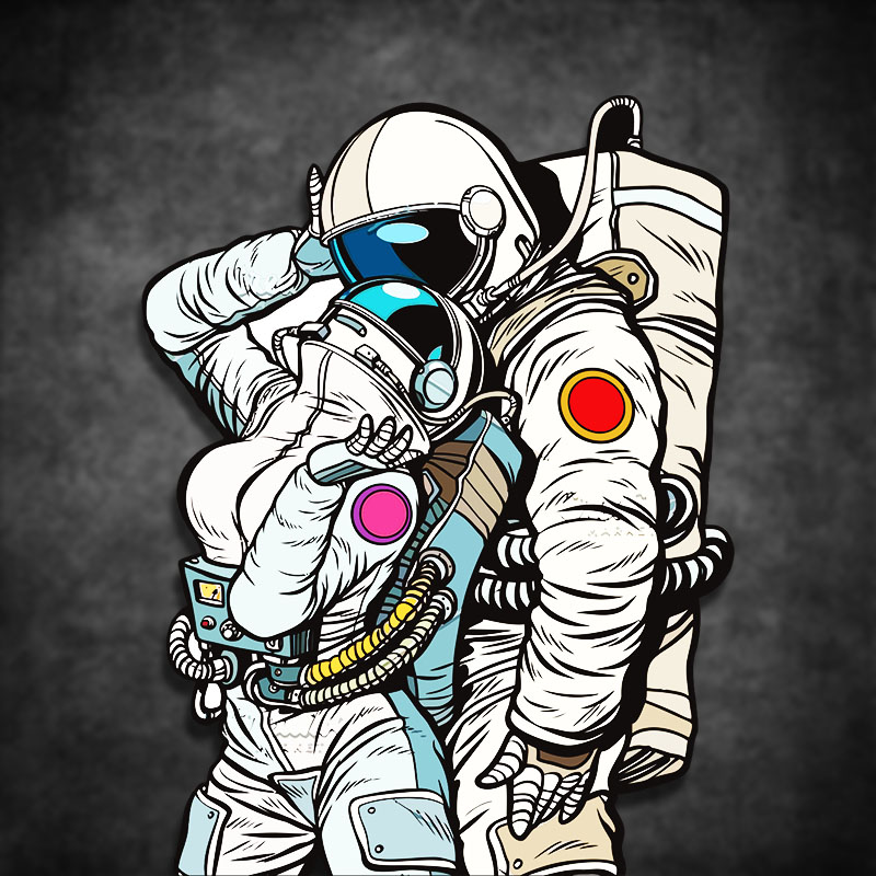 Car Car Sticker Motorcycle Sticker Cartoon Astronaut Personality Sticker Triangle Window Sticker Waterproof Reflective Scratchback Decoration Applic-Taobao