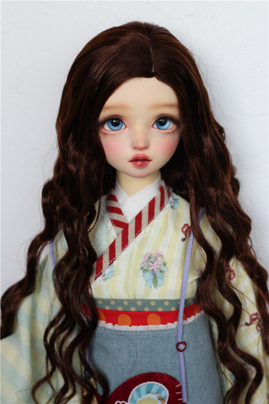 【Kaka Planet】Bjd 3/4/6/Small 1/3 Scale Female Doll Wig Milk Silk Hair Middle Part Wavy Long Hair