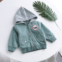 (Broken code clearance) spring and autumn clothes new male and female children baby plaid coat small childrens casual hoodie