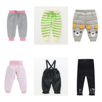 (Broken code clearance) spring bottoming pants male and female children with pants cotton pants baby winter thick casual Childrens pants