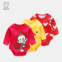 (Broken code clearance) baby clothes spring and autumn baby cotton one-piece clothes triangle ha clothes summer pajamas bag
