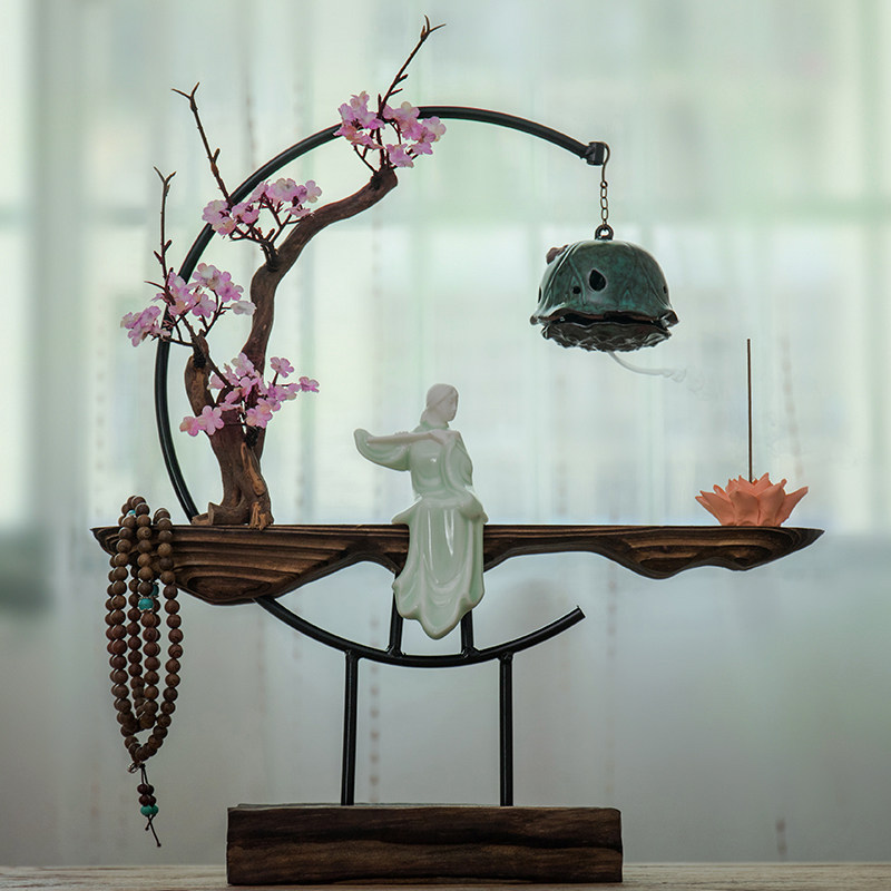 Creative back-back incense stove Merchants with Chinese style Home Living room Xuanguan TV cabinet Bogu frame Zen Decorative Gift