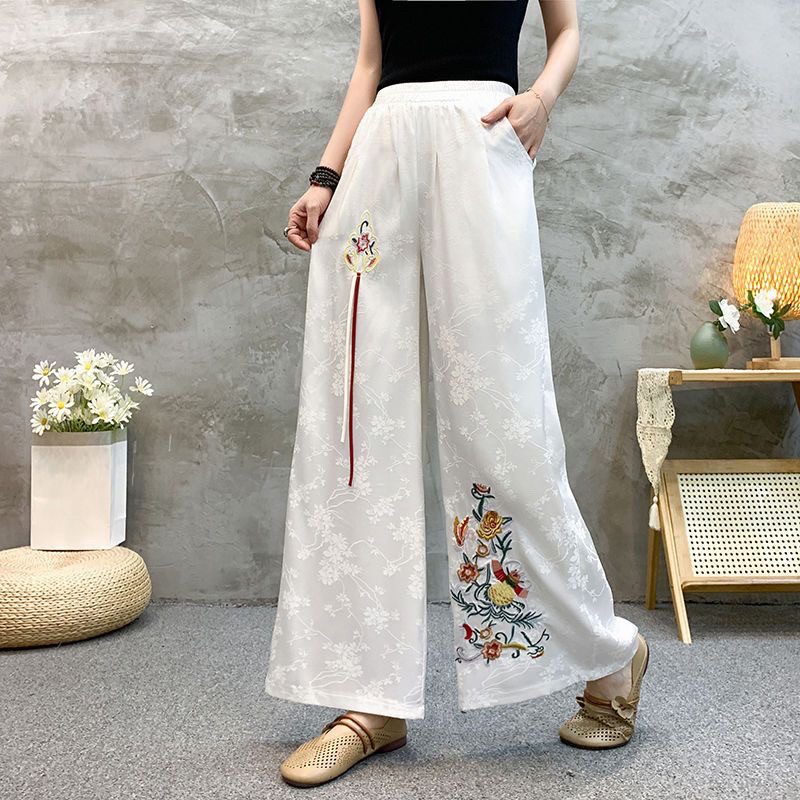 👗【国风新宠】新款提花新中式民族风阔腿裤，绣出你的文艺范儿💃-裤子-淘宝好物网