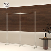 Clothing store acrylic display rack stainless steel floor-standing island clothes rack high-end womens clothing transparent crystal shelf