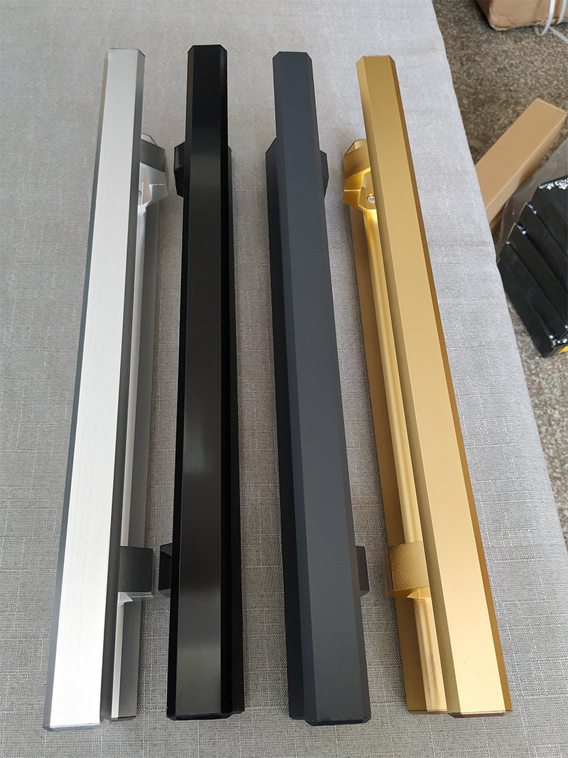 Thickened Glass Door Handle Black Wooden Door Handle Clear Kende Base Gate Aluminum Oxidation Handle Armrest can be set