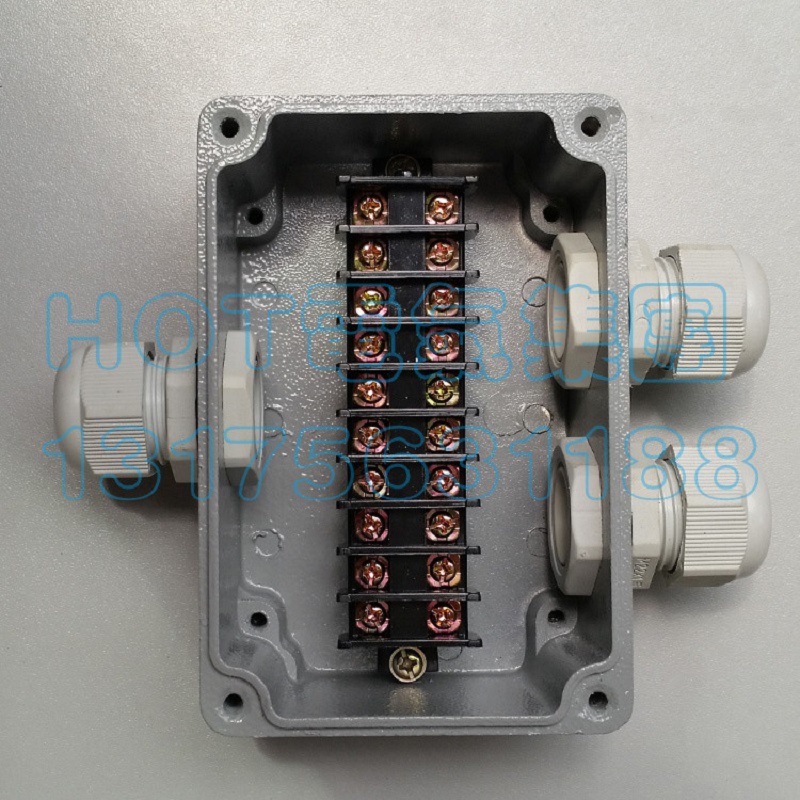 One-in-two-out explosion-proof junction box with terminal cast aluminum waterproof box sealed box power cable junction box