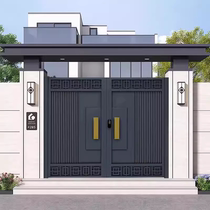 Aluminum alloy villa gate courtyard door aluminum art outdoor gate wrought iron fence single and double door yard garden gate