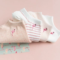 Bên cạnh đôi bốt theo phiên bản Hàn Quốc của đôi tất nữ thêu dễ thương mùa xuân và cotton mùa hè thấp giúp đôi tất nữ ngọt ngào 4 đôi - Bít tất nữ vớ y khoa