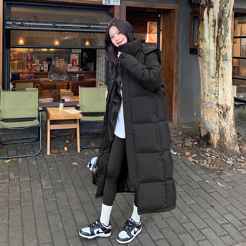 2026 Winter down Jacket for Women, New Long Thickened Black Over-The-Knee Coat for Arts and Performance Exams, Plus Size Unisex Couple Jacket