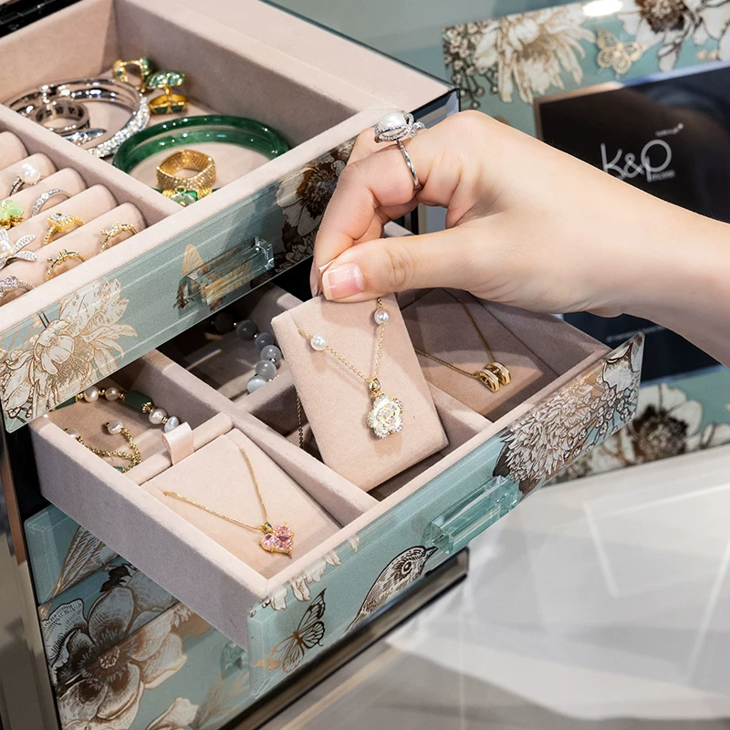 Премиальная система хранения, вместительная коробка для хранения, ожерелье и серьги, ювелирные изделия, стиль легкой роскоши
