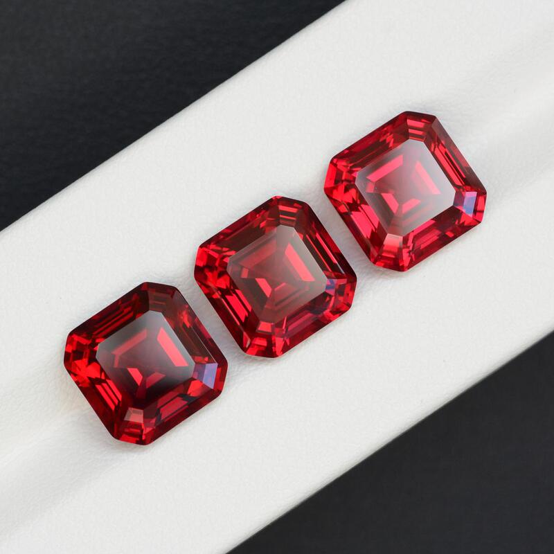 Cultivated Ruby, Pigeon Blood Red, Synthetic Ruby, Asscher Cut, Cultivated Gemstone, Gemstone Aesthetics Appraisal Center