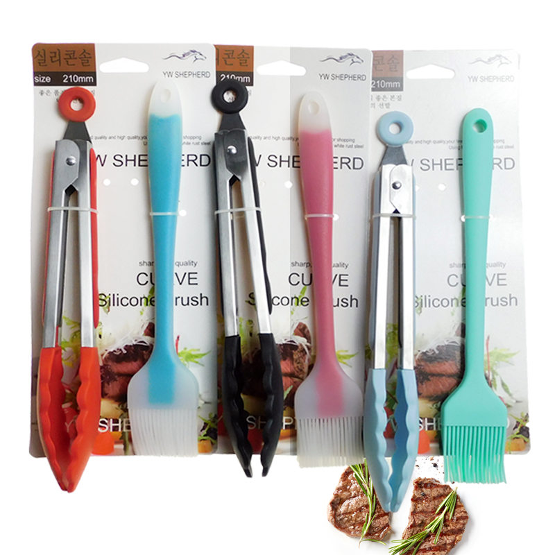 Large food-grade silicone clip high temperature fried egg barbecue tool set household non-stick pan fried steak clip