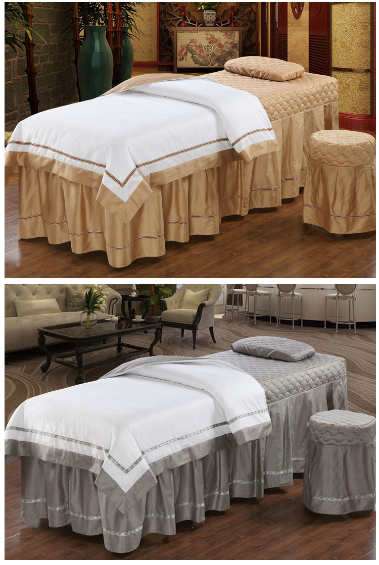 Massage Beauty khăn trải giường denim bông thẩm mỹ viện với đầy đủ một mảnh Hàn Quốc bộ giường trị liệu spa nhỏ gọn châu Âu - Trang bị tấm ga trải giường spa