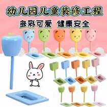 Kindergarten Squatting children squat pit with water tank trap water bent baby squatting toilet Colour ceramic child toilet urinal