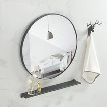 Toilet Bathroom Mirror Glued wall Self-adhesive make-up hanging wall Perforated Wall-mounted Wall-mounted Strap Shelve Wash Dressing Round Mirror