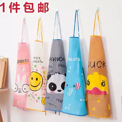 Oil-proof cartoon translucent waterproof apron anti-fouling adult male Lady cute cooking home kitchen children's apron